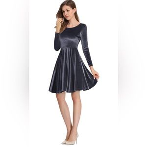 LEADINGSTAR—-Women's Velvet Cocktail Party Mini Dress Size Large